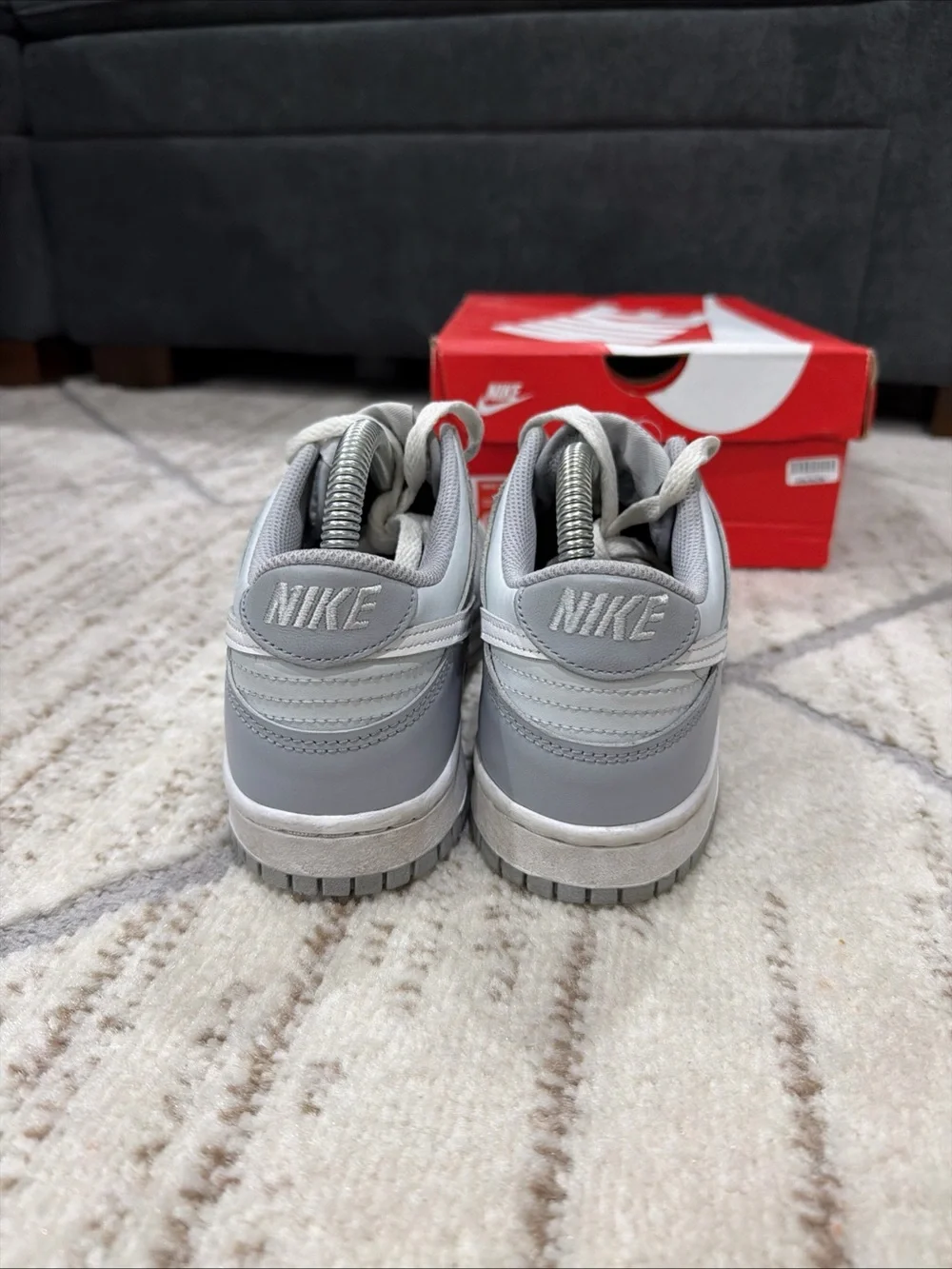 Nike Dunk Low Two Tone Gray White Sneaker DH9765-001 Size Kids 6Y / Womens 7.5